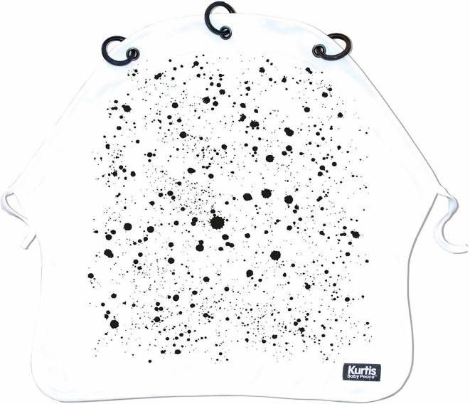 Kurtis Kinderwagengordijn Splash Zwart Op Wit