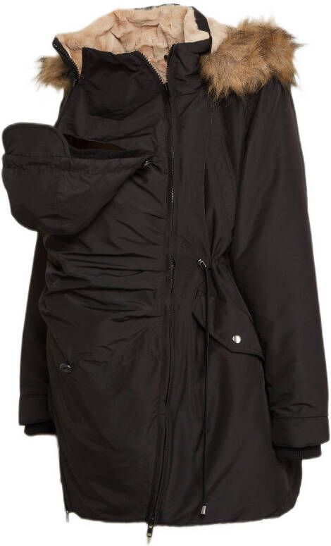 LOVE2WAIT jas met inritsbare baby carrier zwart