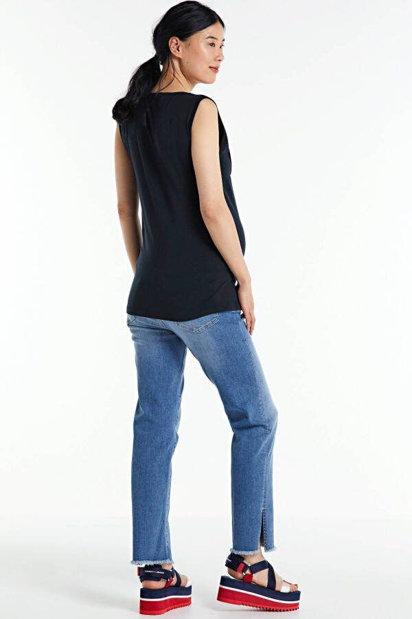 LOVE2WAIT zwangerschaps en voedingstop met kant donkerblauw