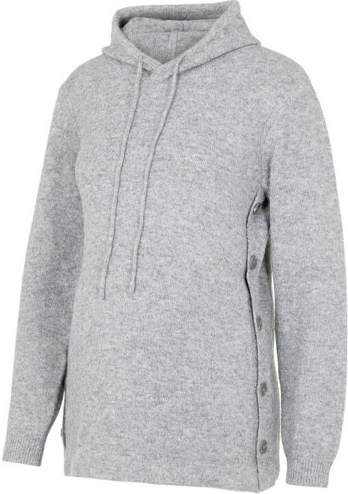 MAMALICIOUS gemêleerde zwangerschaps en voedingshoodie MLYAMILLA van gerecycled polyester grijs