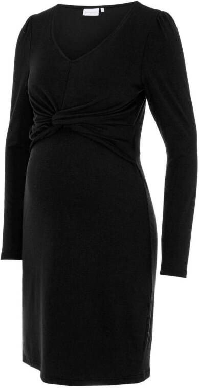 MAMALICIOUS zwangerschaps en voedingsjurk MLMACY van gerecycled polyester zwart
