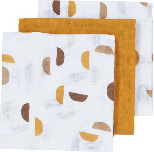 Meyco hydrofiele luier Shapes set van 3 70x70 cm Honey Gold