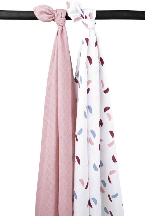 Meyco swaddle Shapes set van 2 120x120 cm lilac