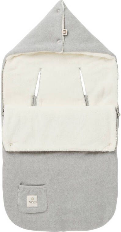 Noppies Baby Comfort Teddy Fantasy Fleece autostoel voetenzak Grey Melange