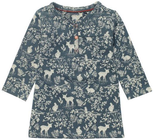 Noppies baby jurk Salisbury met all over print donkergroen