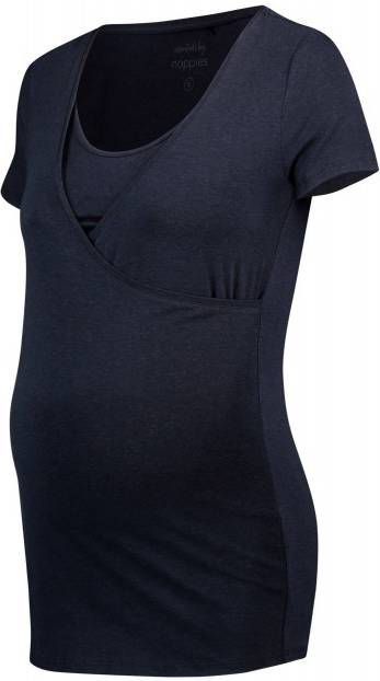 Noppies zwangerschap + voedings T shirt Rome blauw