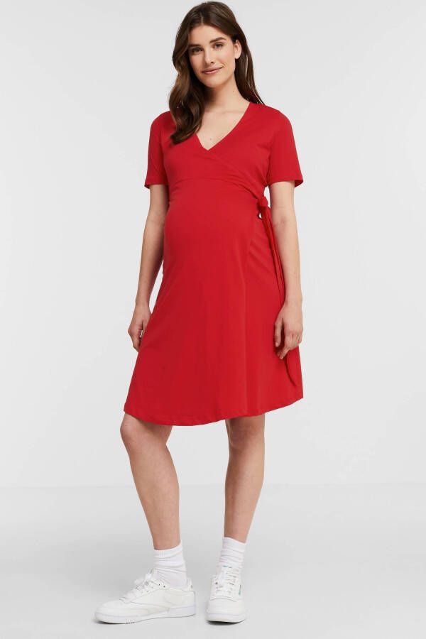 ONLY MATERNITY zwangerschaps en voedingsjurk OLMMAY rood