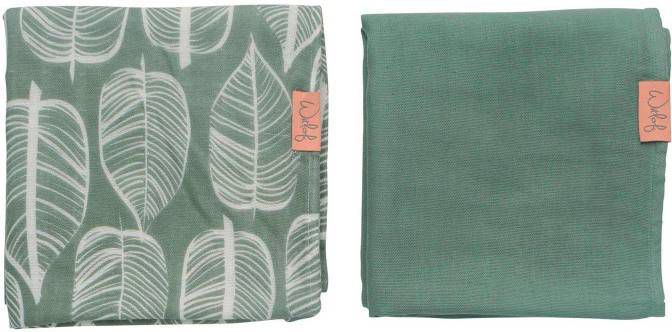 Witlof for kids hydrofiele doek 80x80 cm Beleaf sage green set van 2